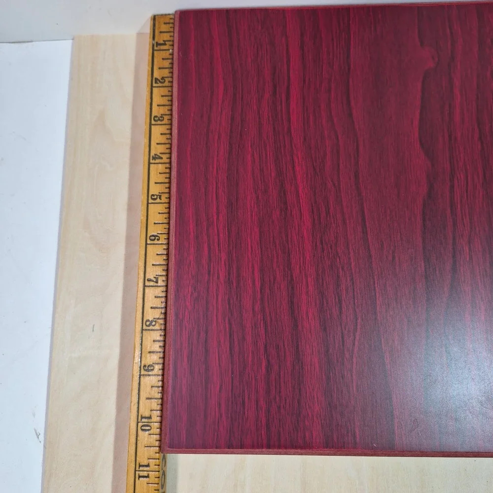 Wooden Display Box Red‎ Wood Grain Compartments Velvet Lined Collectible Storage
